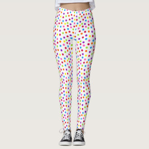 Leggings Patrón de color de punto de polka arco iris