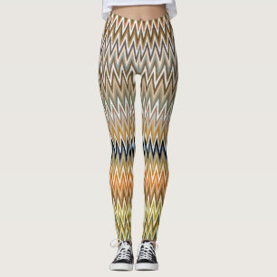 Leggings Patrón de color de zigzag de CUTE