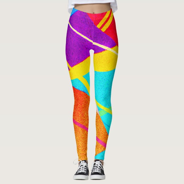 Leggings Patrón de color expresivo (Anverso)
