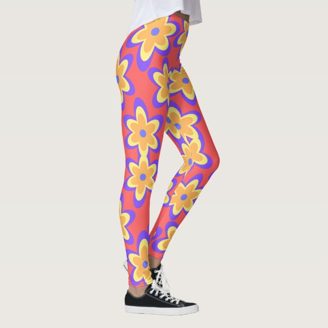 Leggings Patrón de color floral boho (Derecha)