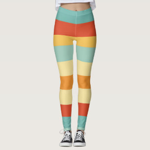 Leggings Patrón de color retro rayado