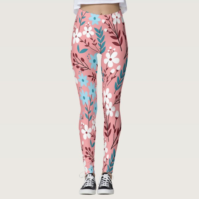 Leggings Patrón de color rosa pálido sin soldadura. (Anverso)
