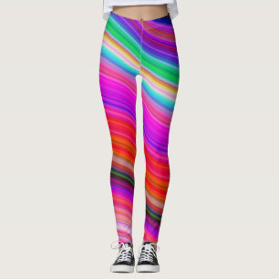 Leggings Patrón de colores arcoiris de ondas coloridas