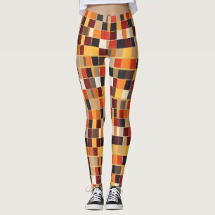 Leggings Patrón de colores cálidos geométricos