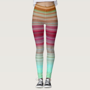 Leggings Patrón de colores de franjas coloridas