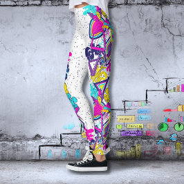 Leggings Patrón de colores del graffiti | yoga deportivo ac