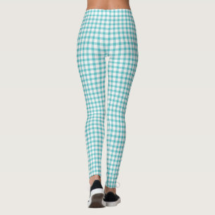 Leggings Patrón de comprobación de Gingham verde Pastel