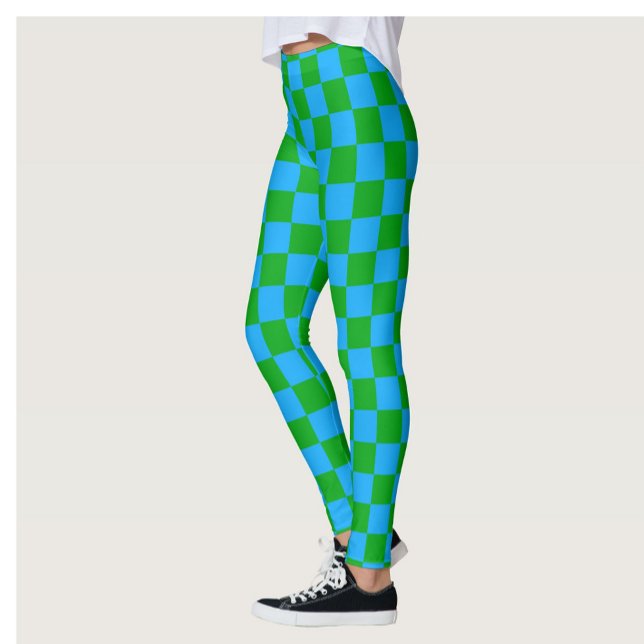 Leggings Patrón de comprobación verde azul (Subido por el creador)