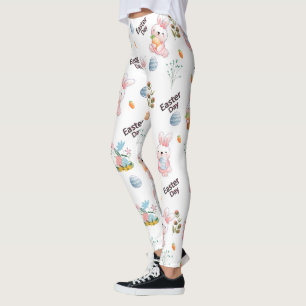 Leggings Patrón de conejillos de Pascua