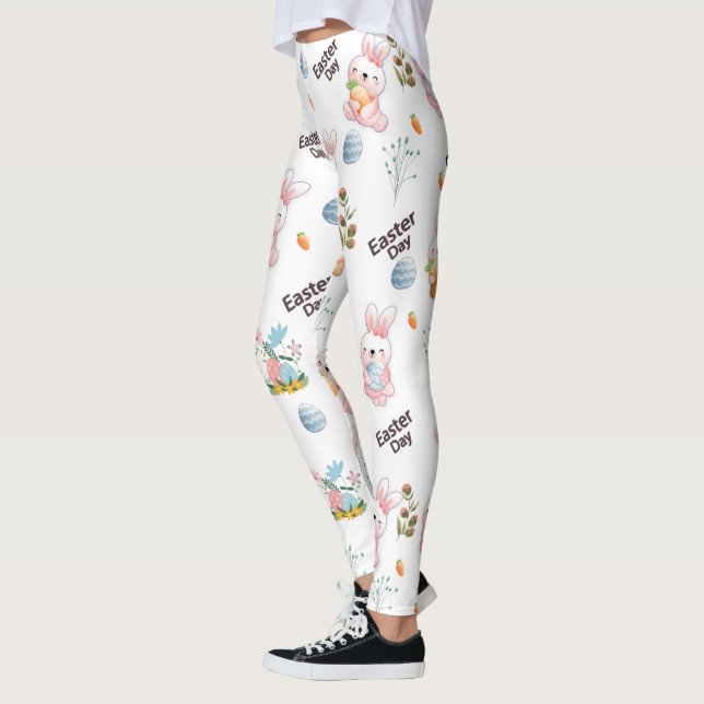 Leggings Patrón de conejillos de Pascua (Izquierda)