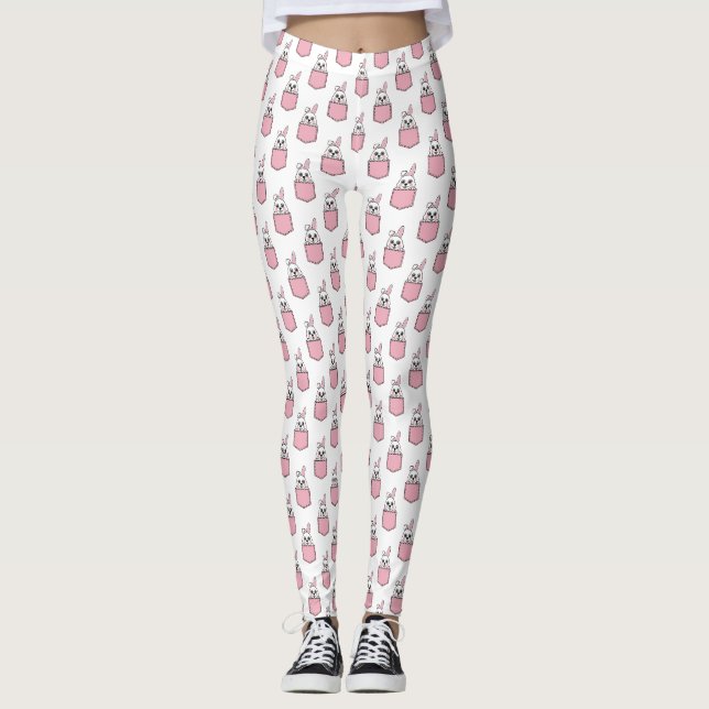 Leggings Patrón de conejo de Mascota de bolsillo (Anverso)