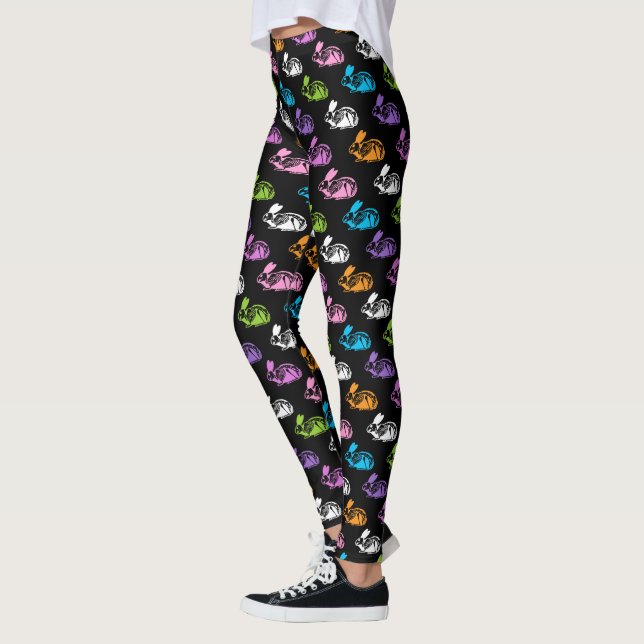 Leggings Patrón de conejo esquelético (Izquierda)