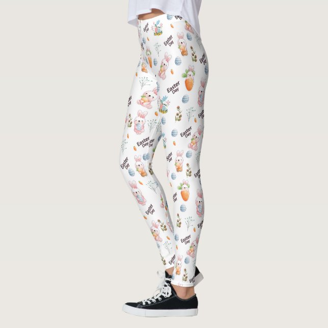 Leggings Patrón de Conejos de Día de Pascua (Izquierda)