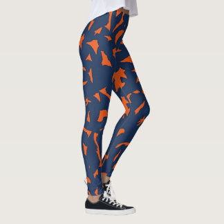 Leggings Patrón de confeti de Terrazzo de moda - Azul marin