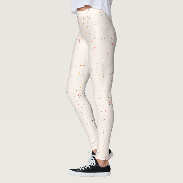 Leggings Patrón de confetti de puntos y triángulos (Izquierda)