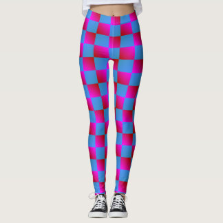 Leggings Patrón de controles Socialite Blue y Pink