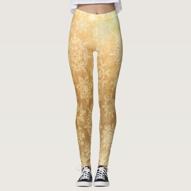 Leggings Patrón de copo de nieve (Anverso)