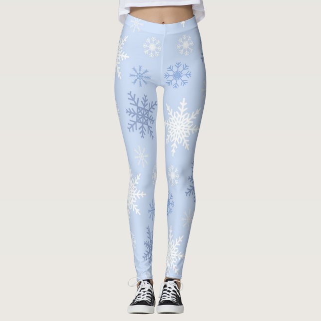 Leggings Patrón de copo de nieve (Anverso)
