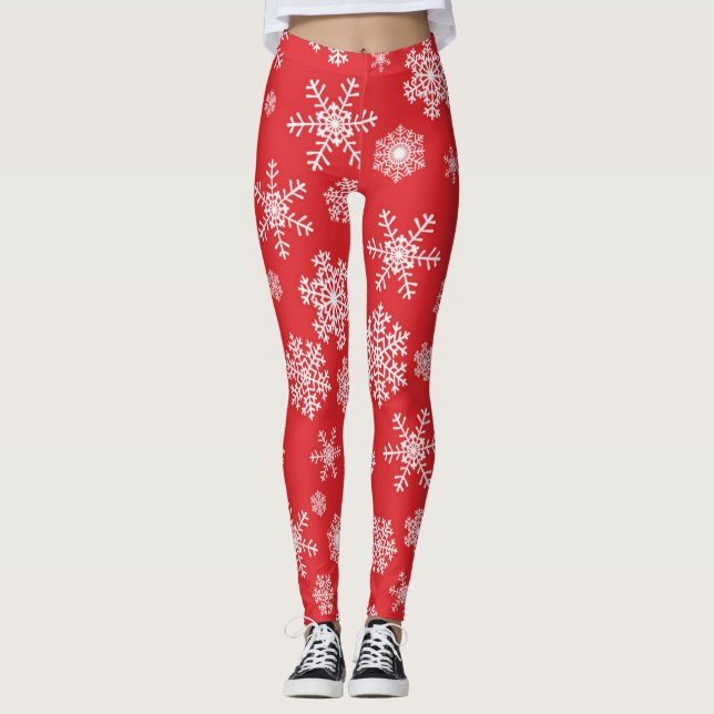 Leggings Patrón de copo de nieve (Anverso)