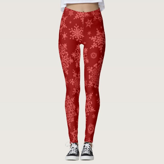 Leggings Patrón de copo de nieve (Anverso)