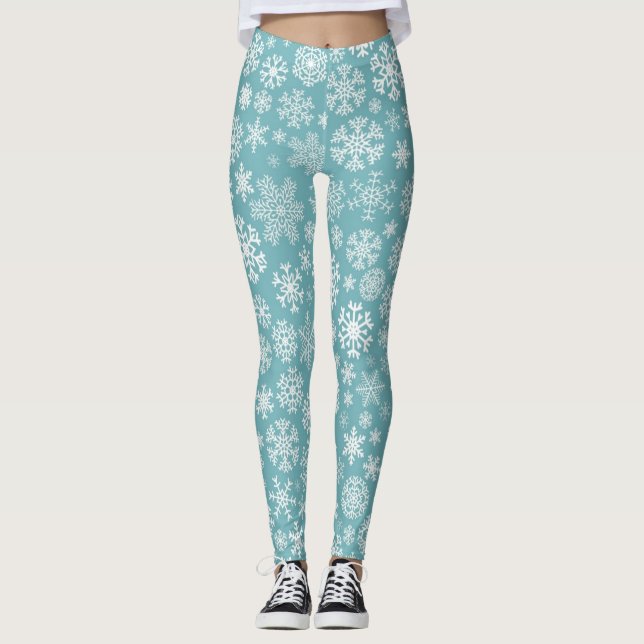 Leggings Patrón de copo de nieve (Anverso)