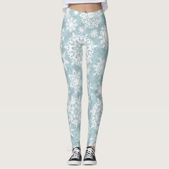 Leggings Patrón de copo de nieve (Anverso)
