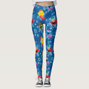 Leggings Patrón de copo de nieve de Plaza Sésamo