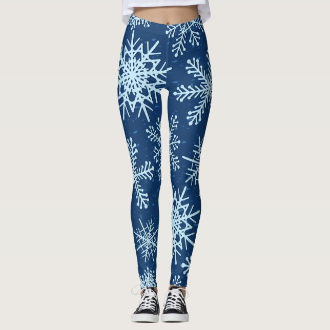 Leggings Patrón de copos de nieve (Anverso)