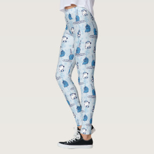 Leggings Patrón de copos de nieve azul de Narwhal