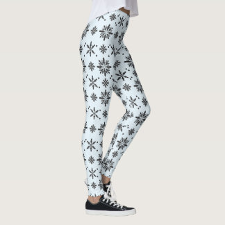 Leggings Patrón de copos de nieve azul marino de vacaciones