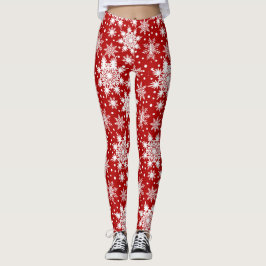 Leggings Patrón de copos de nieve de los navidades