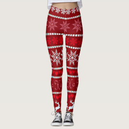 Leggings Patrón de copos de nieve de Navidades festivos
