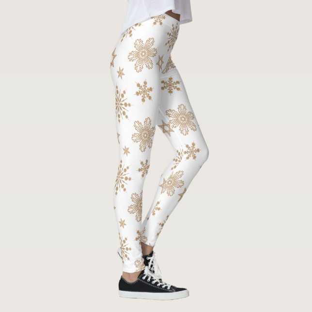 Leggings Patrón de copos de nieve de papel Kraft ID589 (Derecha)