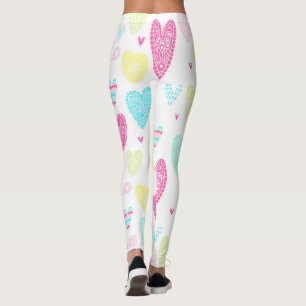 Leggings Patrón de corazón colorido