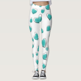 Leggings Patrón de Corazón de Acuarela Cuta