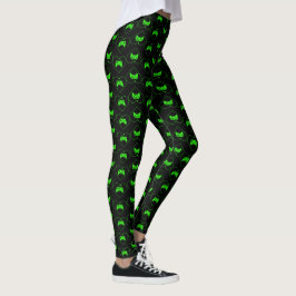 Leggings Patrón de Corazón de Controlador de Videojuego Ver