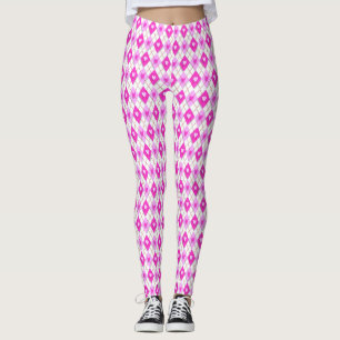Leggings Patrón de corazón de diamantes rosados de arglos