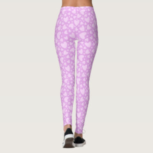 Leggings Patrón de corazón rosado