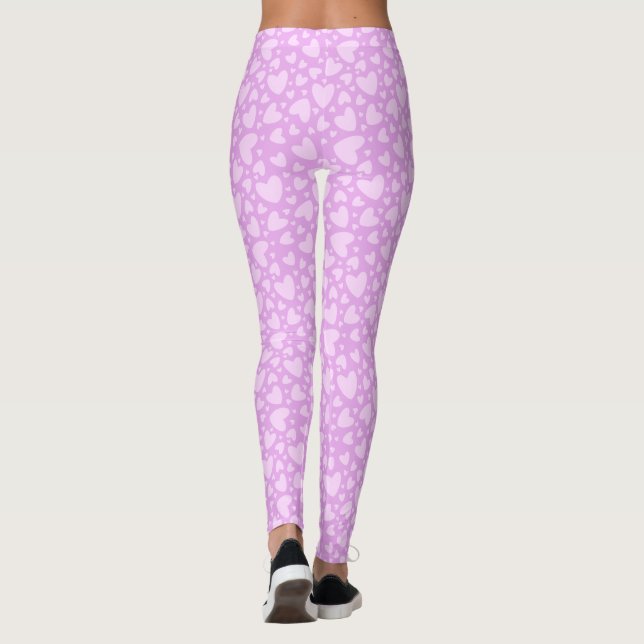 Leggings Patrón de corazón rosado (Reverso)
