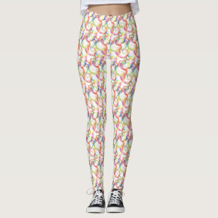 Leggings Patrón de Corazones Abstractos Superpuestos