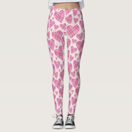 Leggings Patrón de corazones cubiertos con Purpurina de oro