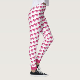 Leggings Patrón de Corazones de color de agua