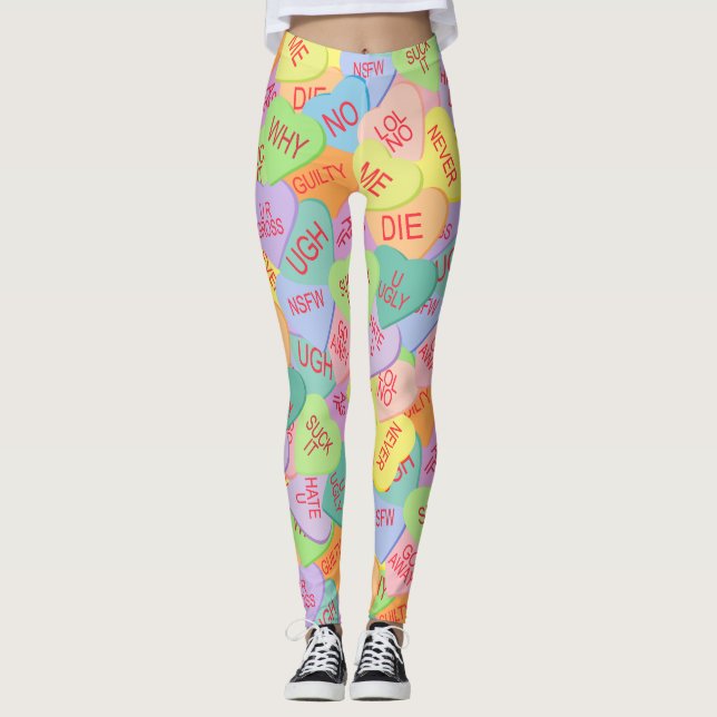 Leggings Patrón de Corazones de Vela - SFW (Anverso)