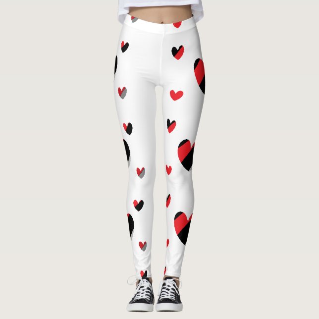 Leggings Patrón de corazones encantadores (Anverso)