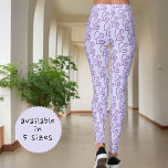 Leggings Patrón De Corazones Púrpura Vinculado En Púrpura P<br><div class="desc">Este divertido diseño presenta un patrón de dos corazones púrpura unidos por un fondo púrpura pastel.</div>