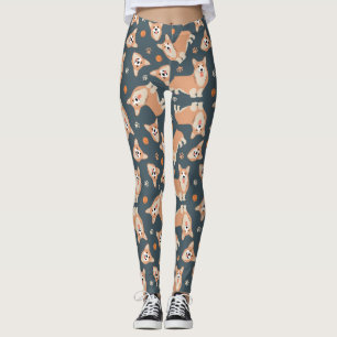 Leggings Patrón de corgi de corte