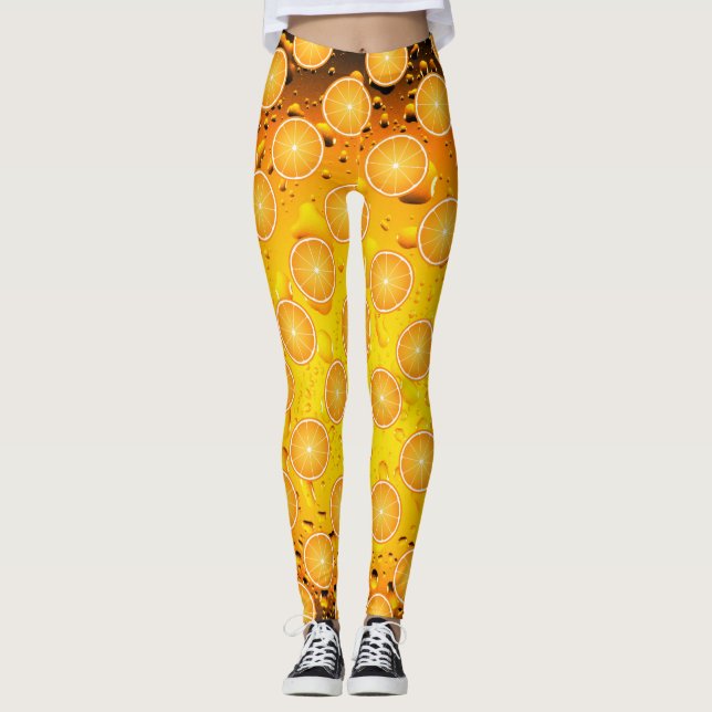 Leggings Patrón de cortes de Naranja jugoso de Guay sobre c (Anverso)