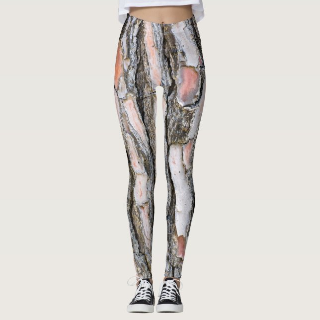 Leggings Patrón de corteza de pino (Anverso)