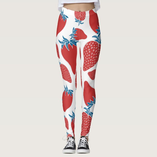 Leggings Patrón de cosecha de fresa de mano (Anverso)