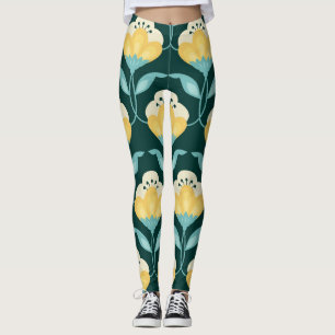 Leggings Patrón de cosecha de vintage retro floral sin sold